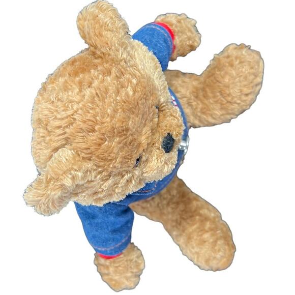 Galerie M&M’s Plush Stuffed Teddy Bear Denim Jacket Embroidered Logo 9” Brown - Picture 8 of 14